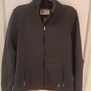 Spyder Women's Black Full-Zip Ribbed Jacket